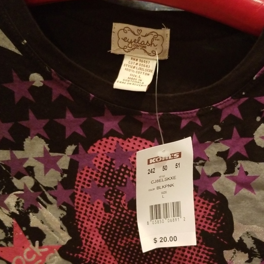 NWT NEVER WORN eyelash "Punk Rock" Band Tee! - Picture 3 of 6